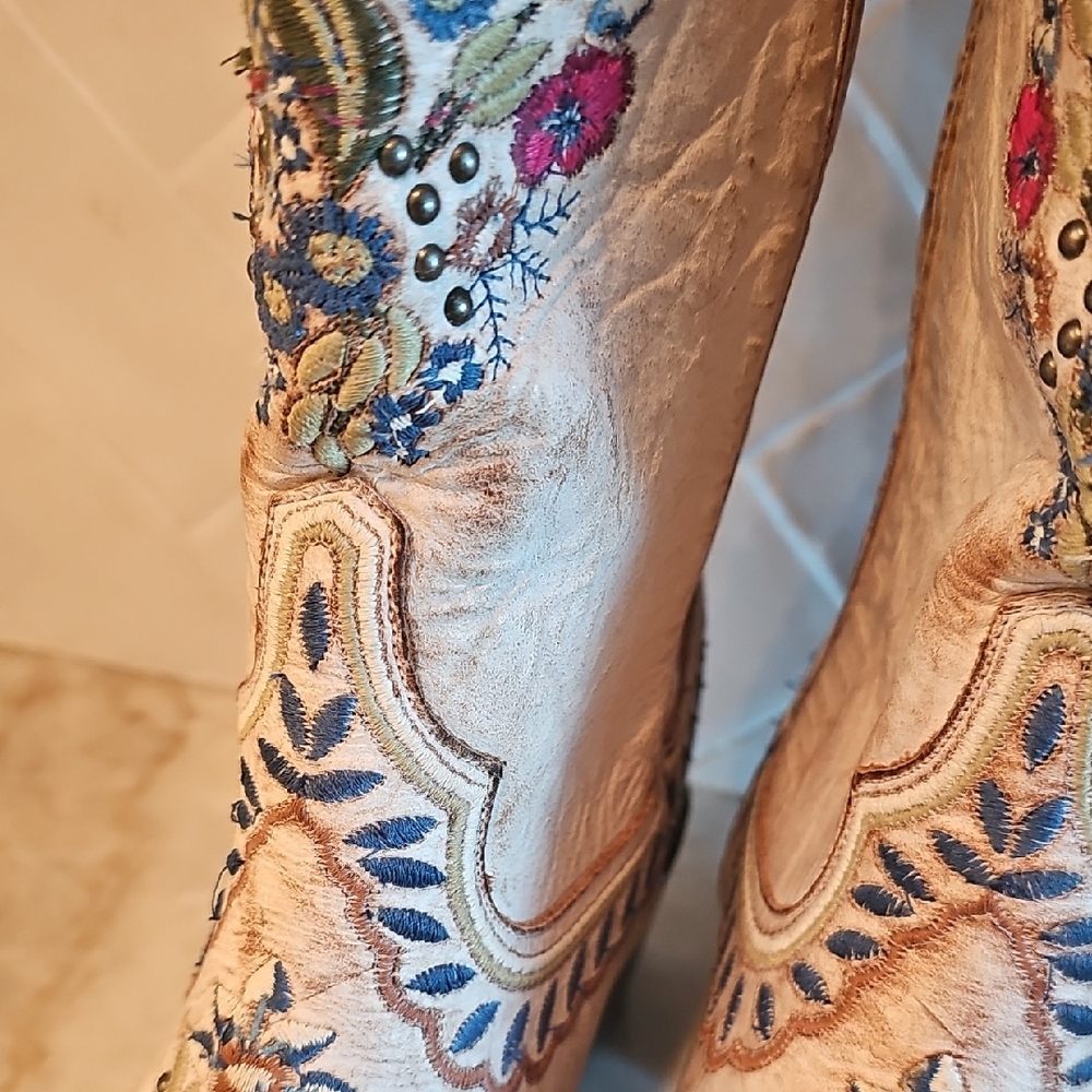 Lane Boots Floral Heeled Womans Boots - Picture 11 of 15